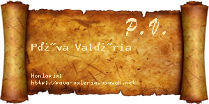 Páva Valéria névjegykártya